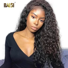 BAISI Hair 360 человеческие волосы на кружеве, парики бразильские, глубокая волна, парик с предварительно выщипанными волосами, человеческие волосы, парик для черных женщин