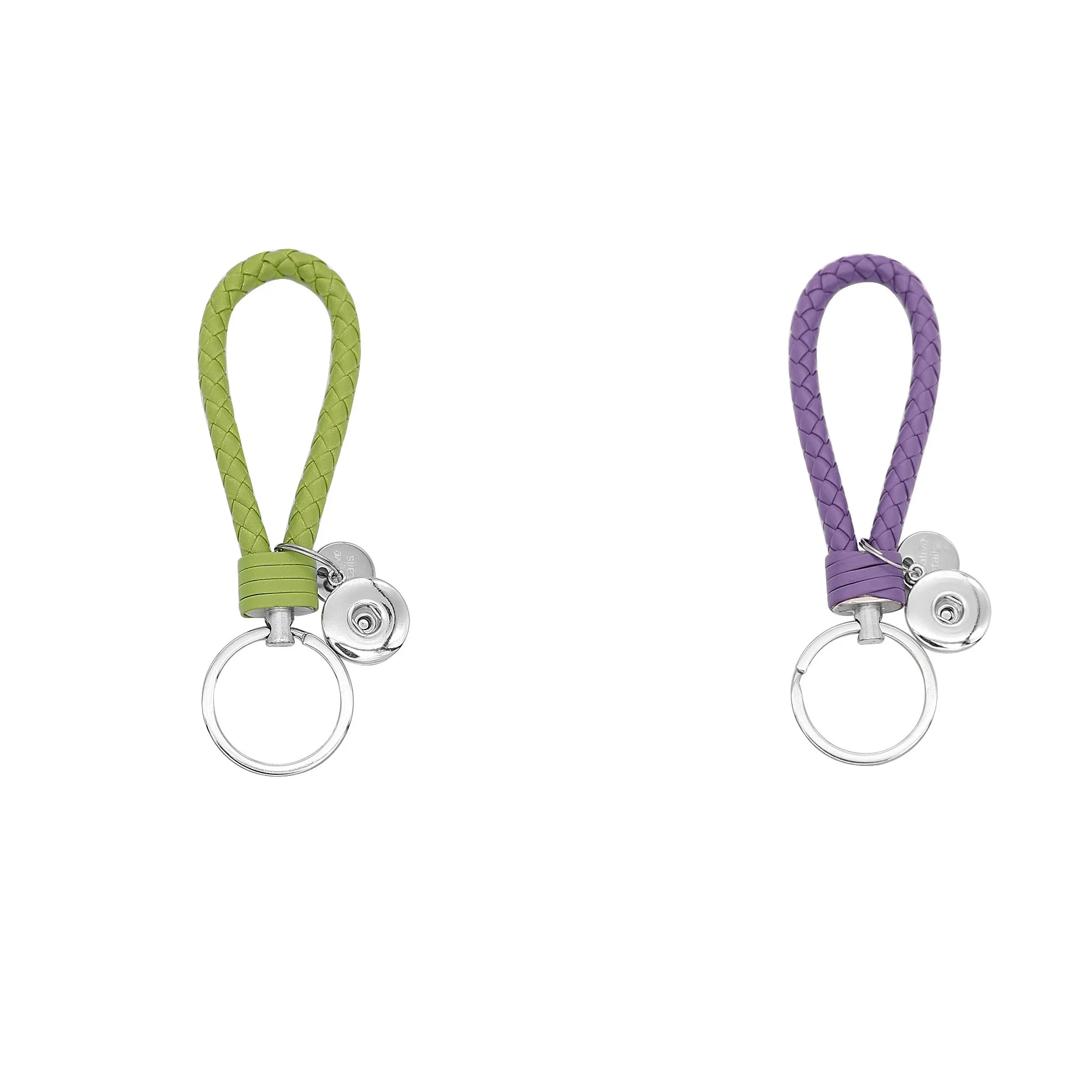 

2019 2 Color Fashion Snap button Keychain PU Leather Key DIY Accessory Fit 18mm Snap buttons jewelry Charms Keyring