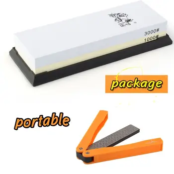 

1000#/3000# double sided corundum Sharpening Whetstone With double-sided folding diamond sharpener for outdoor knife