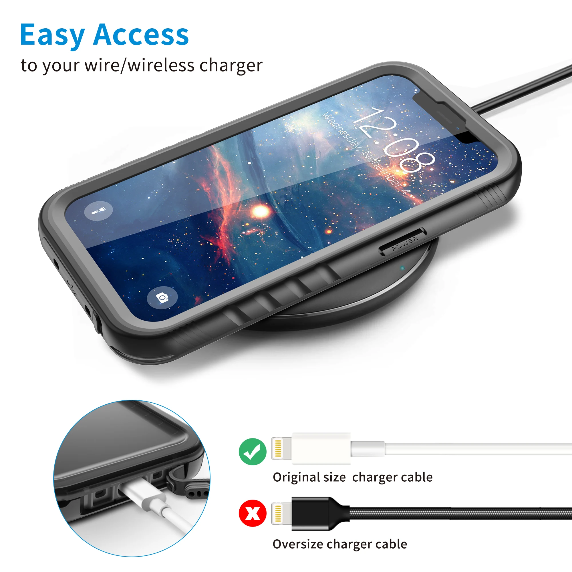 SPORTLINK Waterproof Underwater Phone Case with Built-in Screen Protector