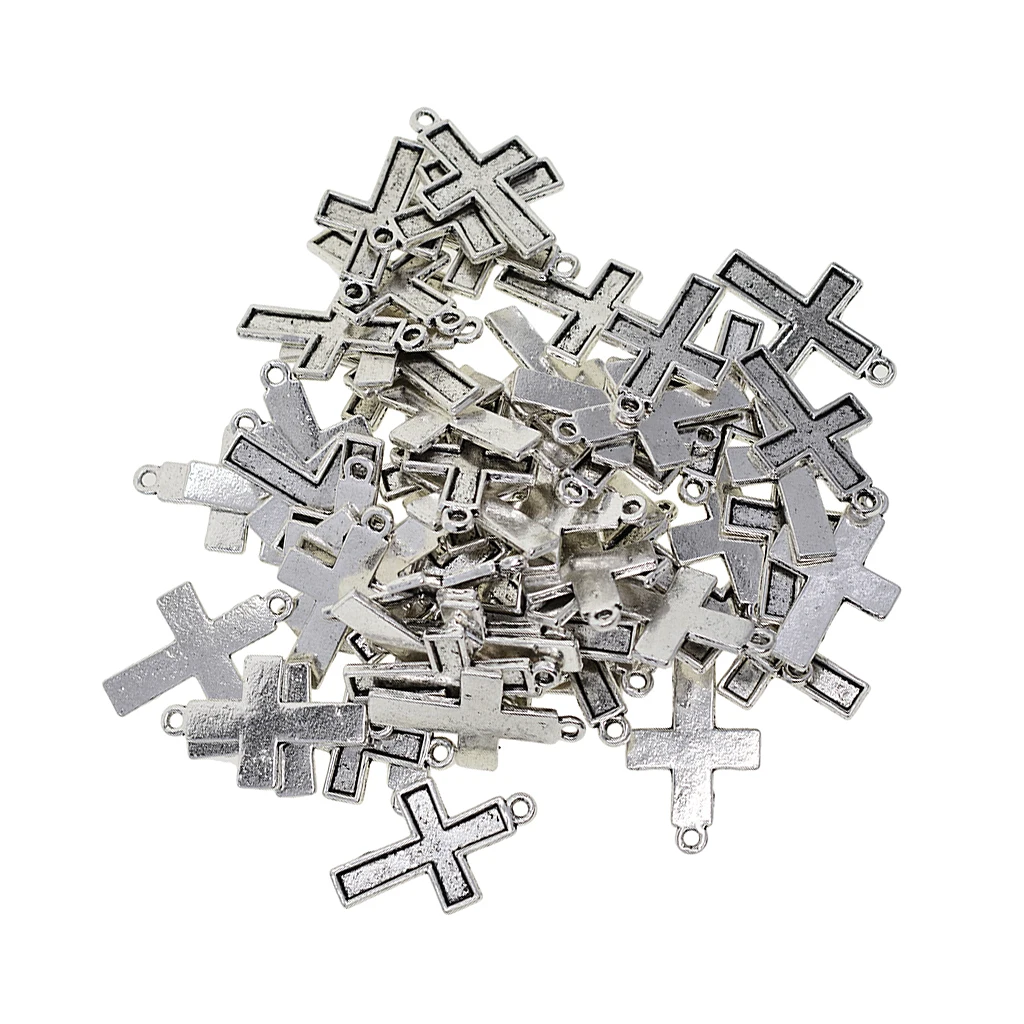 50Pcs 30x19mm Tibetan silver color Pendant Setting Cabochon Cameo Base Tray Bezel Blanks Fit Cross Cabochons Jewelry Making Charms