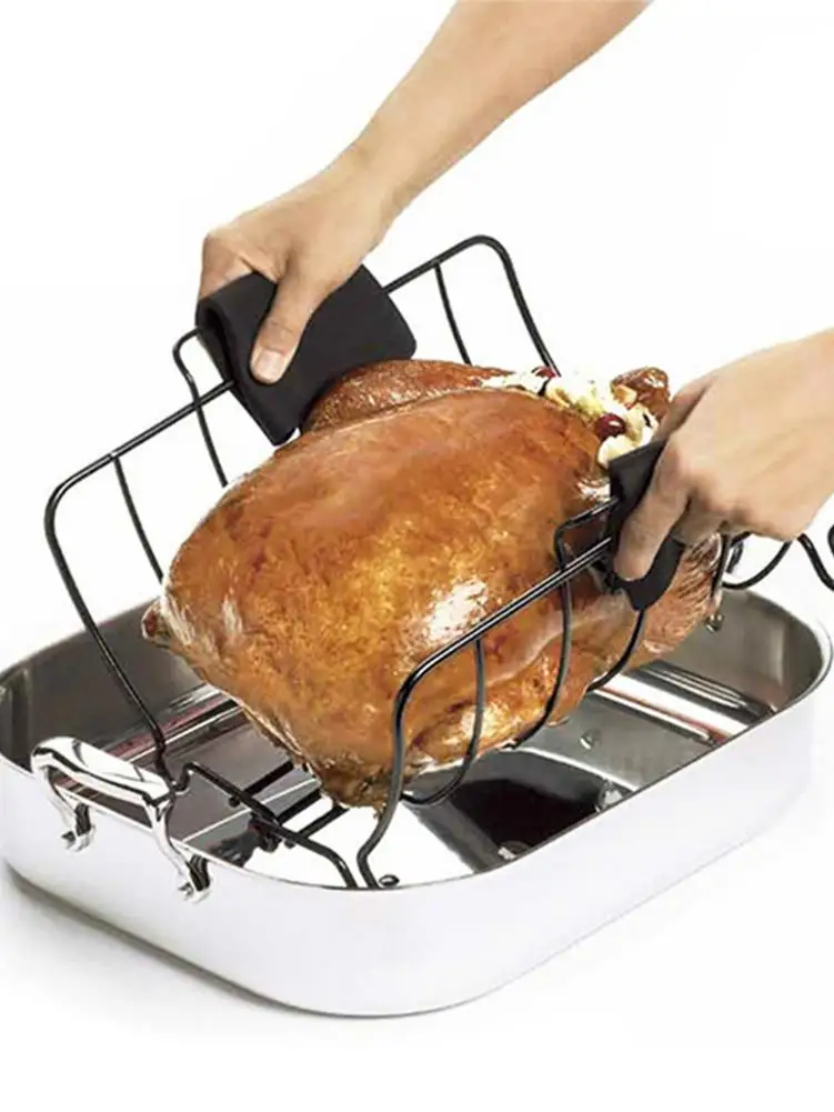 

Outdoor barbecue tool portable roast chicken rack non-stick paint steak lamb row grill Hiking Camping Roasting Rack BBQ Shelf