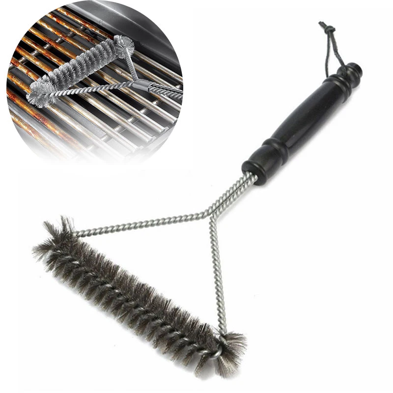 Barbecue Grill Stainless Steel BBQ Brush Wire Bristles Non-stick Cleaning  Brushes With Handle Remove Stains BBQ Accessories - AliExpress