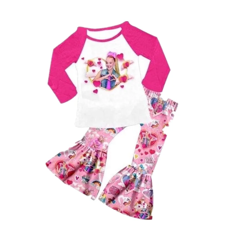 Модный популярный комплект одежды с рукавами реглан для маленьких девочек