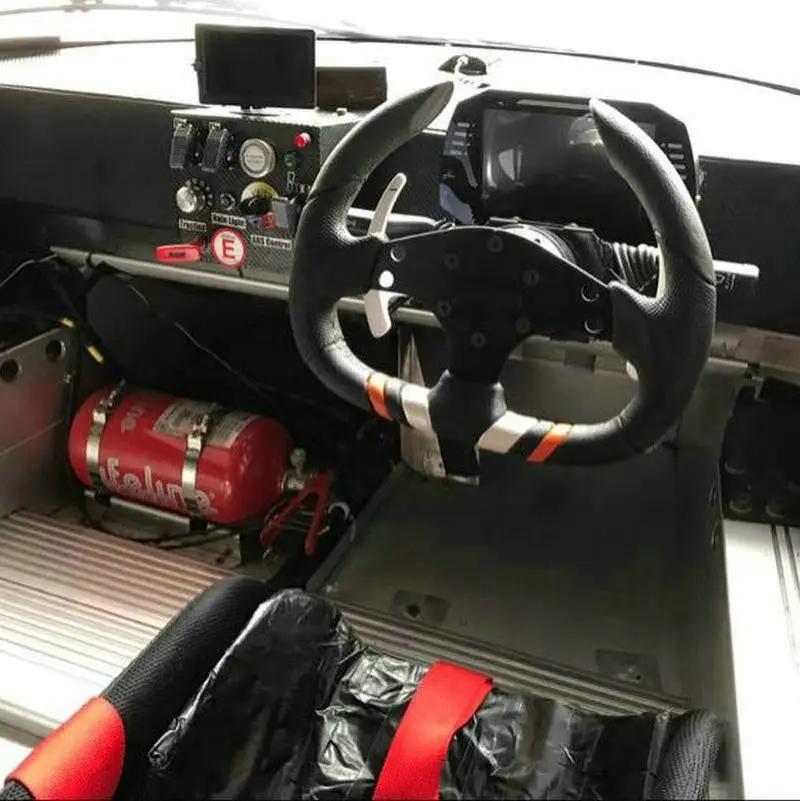 Четыре рога 12 дюймов 305 мм Дрифт гоночный руль 5180 из искусственной кожи универсальный модифицированный спортивный черный
