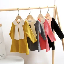 Осенне-зимнее вязаное платье для девочек; детское платье-пачка принцессы с фатиновой юбкой-пачкой и звездами для свадебной вечеринки; детская одежда для маленьких девочек