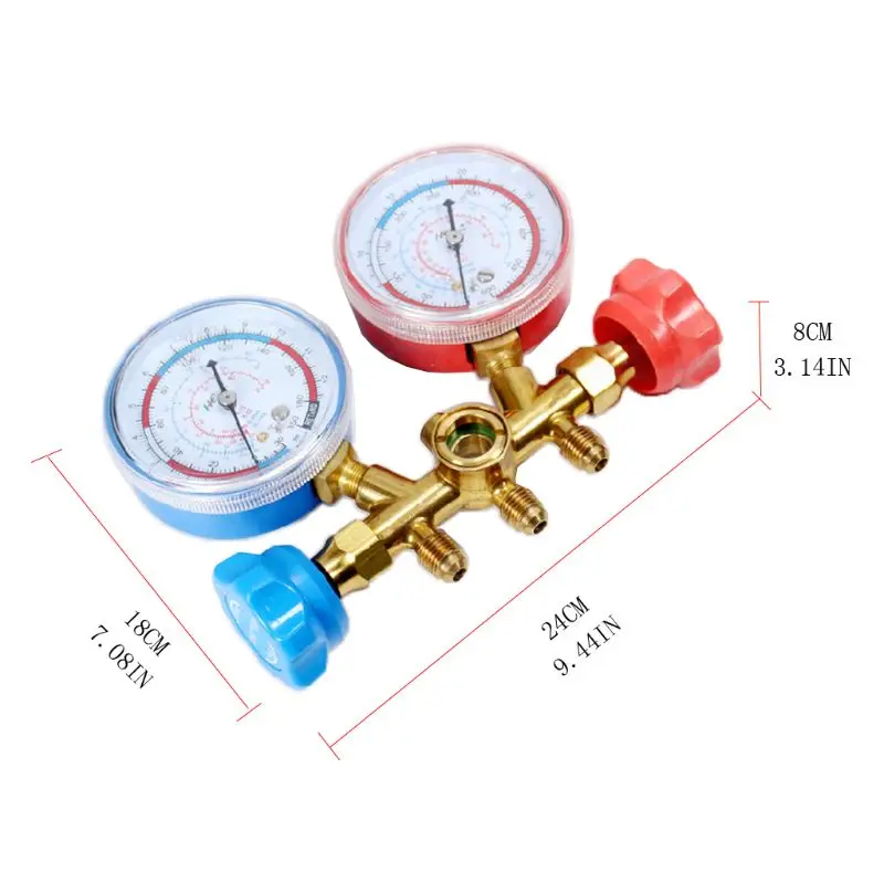 AC Diagnostic Manifold Freon Gauge Hose Set Charging R134A R12 R22 R502 Refrigerant