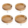 Wooden Round Serving Tray Wood Plate Tea Food Dish Drink Platter Multipurpose 1