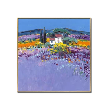 

A House Among Flowers And Trees Oil Painting Handpainted Paintings Wall Art Home Decor Picture Modern Oil Painting On Canvas