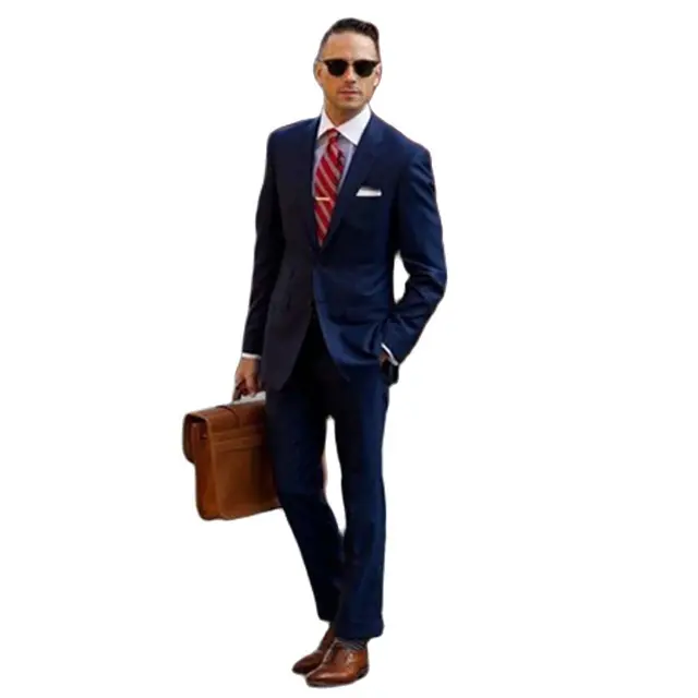 Navy Blue Men Suits Formal Occasion 