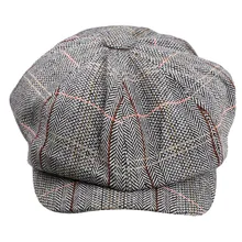 Женская Осенняя шапка зимний хлопок берет газетчика Кепка Baker Newsboy Кепка мода-серый, один размер