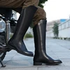 Korean designer men fashion motorcycle boots cow leather shoes outdoor riding boot big size warm fur winter high botas hombre ► Photo 1/4