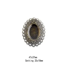 5 шт. с бронзовой филигранью под старину Овальный Кабошон Настройки обертывания соединители Подарочное Украшение DIY фурнитура 47x37 мм F0427