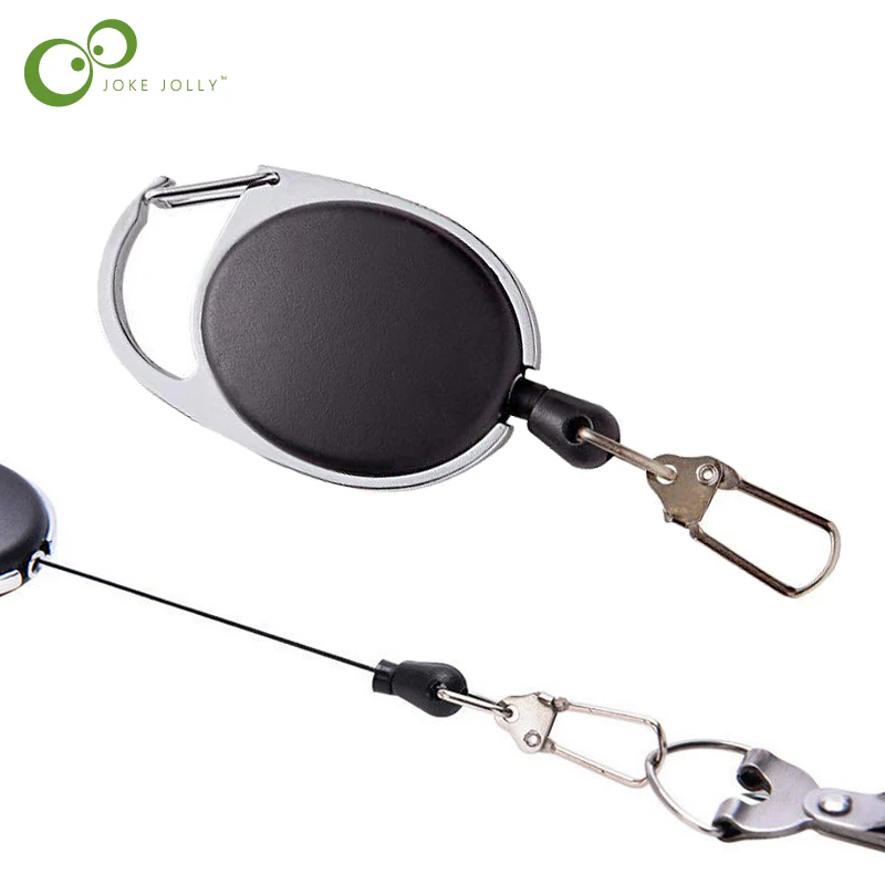 

Fly Fishing Key Ring Retractable Retractor Extractor Keeper Tether Elastic Anglers Badge Holder Keychain fishing tools GYH