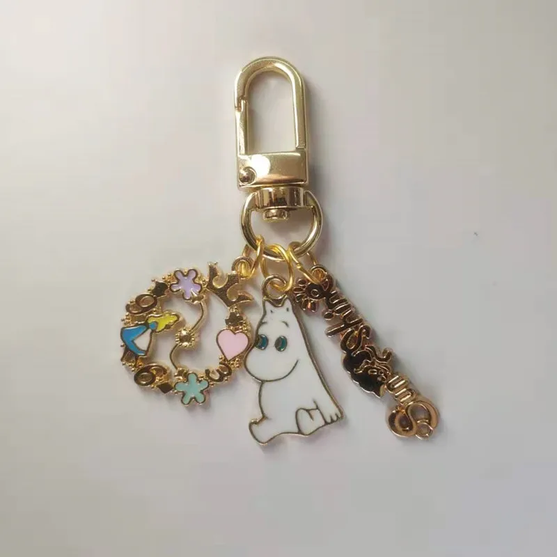 Moomin Moomin Mummi брелок Новое поступление модный унисекс Бегемот персонажа плюшевый брелок Романтический мультфильм металлический брелок - Color: Moomin