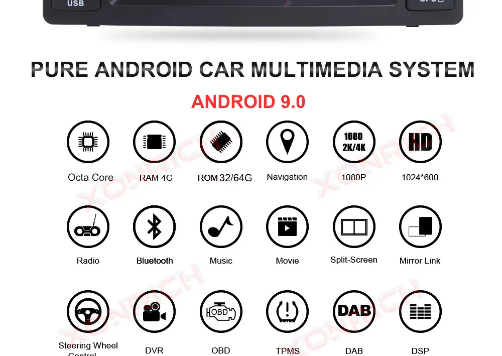 Cheap Xonrich DSP 2 din Android 9.0 4G 64G car dvd player For Toyota Corolla E120 BYD F3 multimedia player stereo GPS radio navigation 1