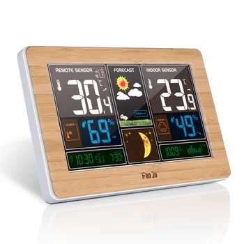 

New FanJu FJ3378 Weather Station Alarm Clock Indoor Outdoor Temperature USB Charger