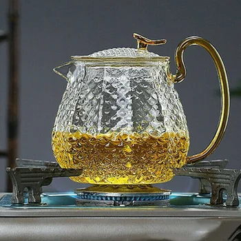 

Thickened Glass Teapots and 3 Cup Household Heat-Resistant Clear Teapots Tea Maker Tea Set HYD88