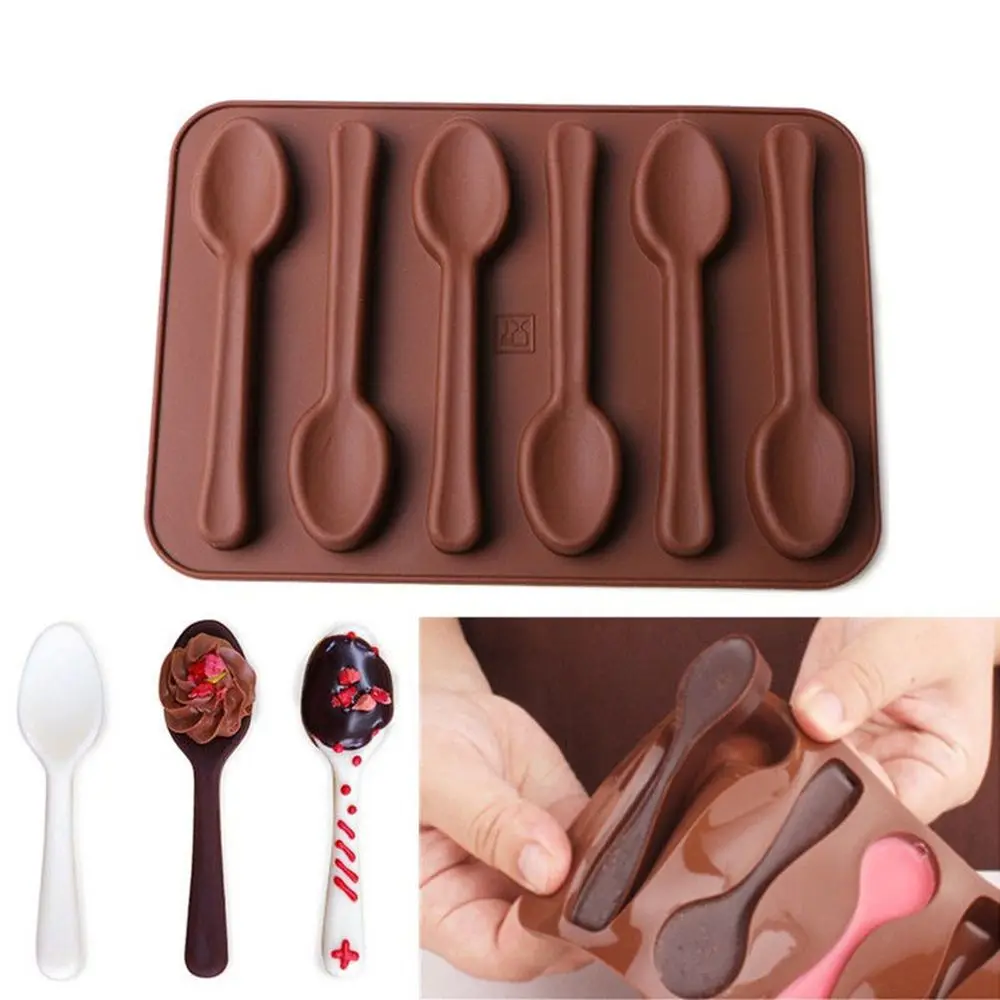 

3d Spoon Shaped Silicone Mold Diy Fondant Candy Mold Hand-made Aroma Wax Soap Molds Cake Baking Mold Jewelry Making Tools
