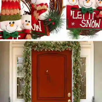 

1 Pcs Christmas "Merry Christmas" Wreath ,Door Hanging Decorations for Xmas Holiday Front Door Ornaments
