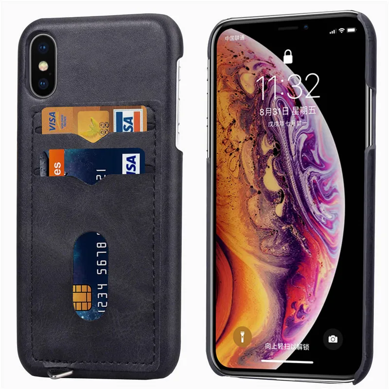 Роскошный чехол из искусственной кожи для iPhone SE 2020 задняя крышка держатель карт