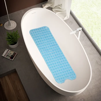 

99cm*38cm PVC Bath Mat Shower Clear Anti-slip Sucker Floor Mat Rug Household Bathroom Foot Massage Cushion