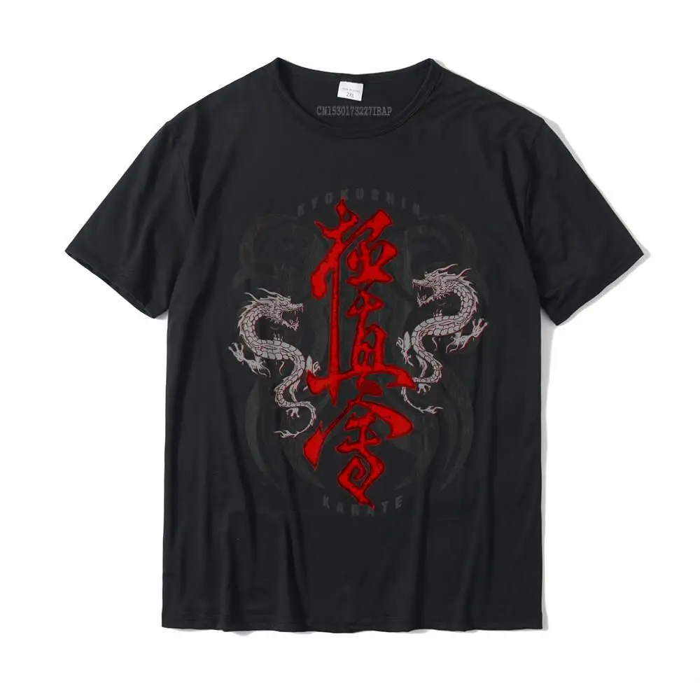 Coupons Casual Normal Tshirts O-Neck Pure Cotton Man Tops Tees Short Sleeve VALENTINE DAY Normal Tees Top Quality Kyokushin Karate Dragons Kyokushih Gift T-Shirt__MZ22871 black