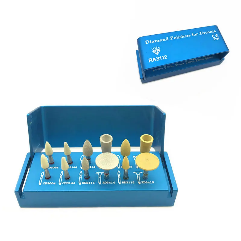 

RA3112 Dental Diamond Polishing Set for zirconia For Dental Clinic Low Speed Contra Angle Grinding Head