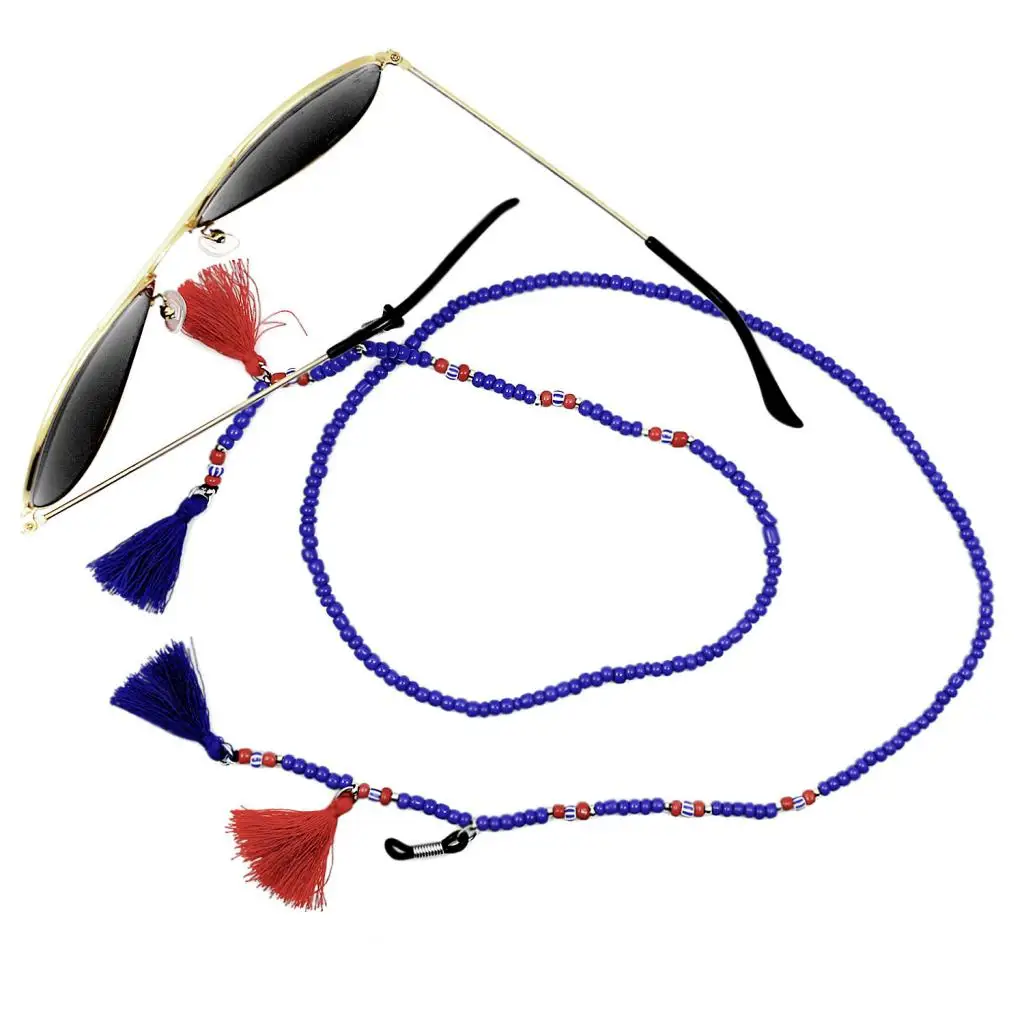 2pcs Fashion Bead Eyeglass Necklace Chains Lanyard Reading Glasses Cord Boho Lady Eyewears  Neck Strap Rope