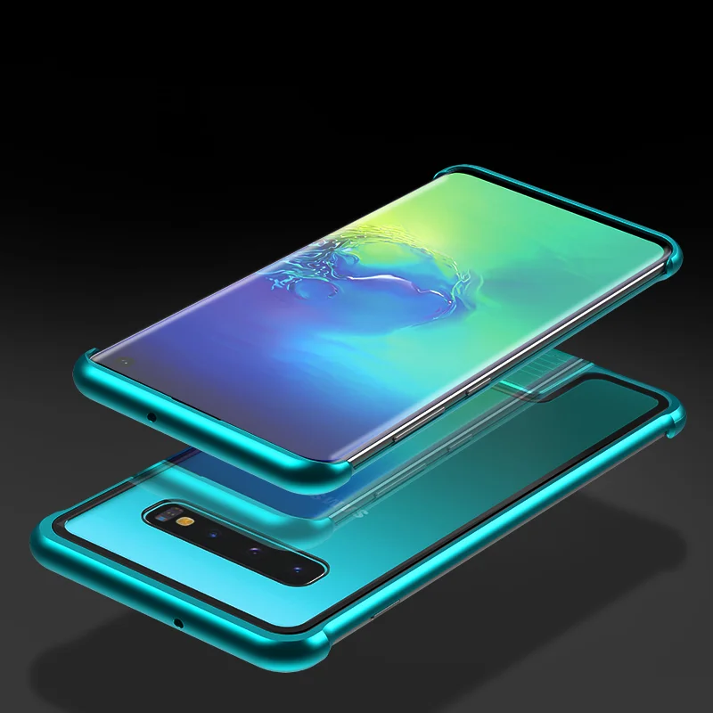 Zeallion для самсунга Galaxy ультратонкий S10 Note 10 Plus двухтактный металл рамка с закаленным стеклом противоударный чехол для телефона