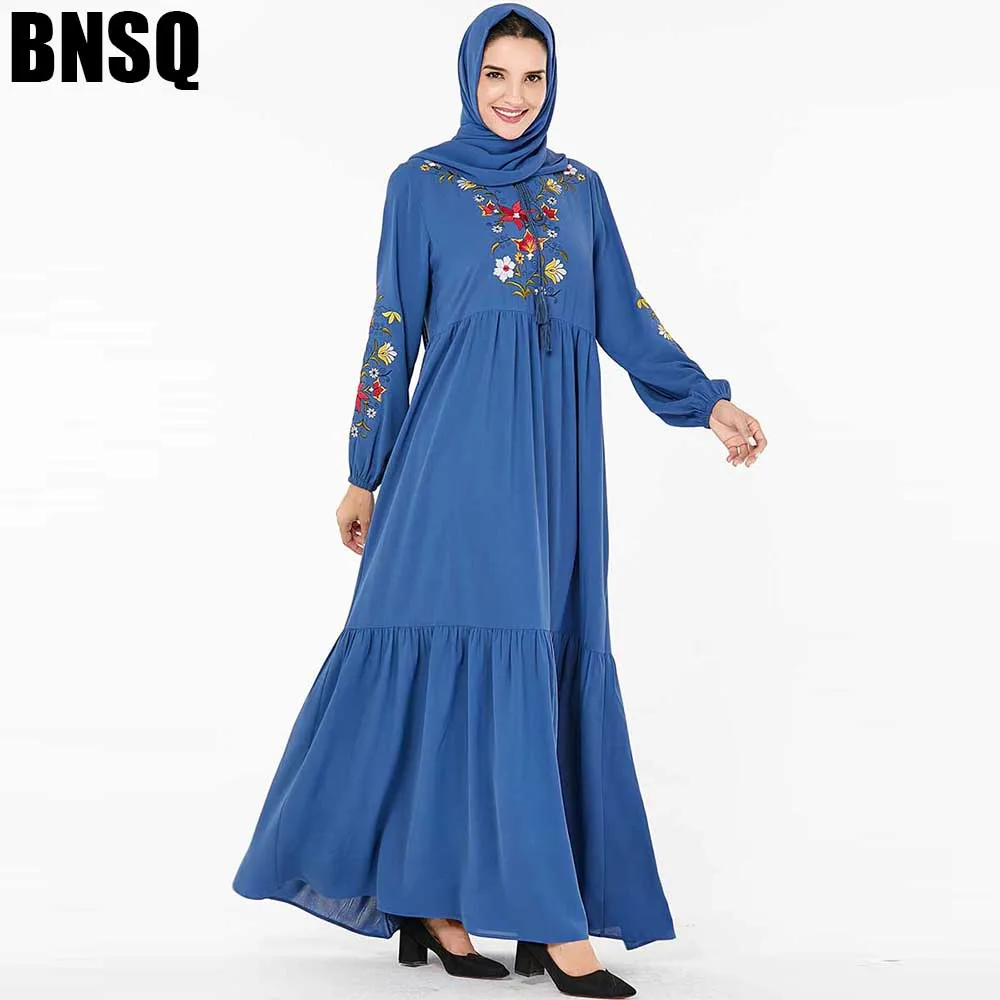 BNSQ мусульманское женское платье хиджаб с длинным рукавом макси abaya jalabiya брикет