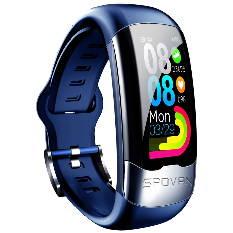 Смарт-браслет ЭКГ PPG HRV кардио-монитор браслет шагомер кровяное давление спортивный трекер умный браслет для мужчин и женщин IP67 - Цвет: Blue