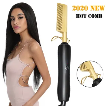 

Hair Straightener 2020 Flat Irons Straightening Brush Hot Heating Comb Hair Straight Styler Corrugation Curling Iron Hair Curler