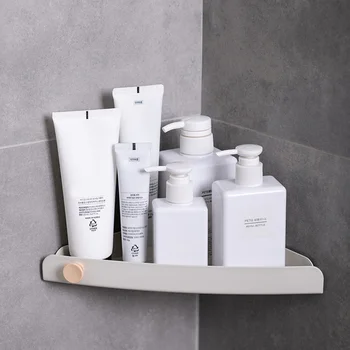 

Wall Mounted Wall Shelf Bathroom Wall Shelf NO Perforations Desktop Wash Toilet Storage Shelf Iron Tripod Bathroom Accessories