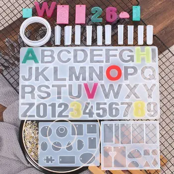 

JAVRICK 214Pcs Letter Resin Molds Alphabet Number Silicone Mold Keychain Necklace Pendant Resin Epoxy Molds Jewelry Making Tools