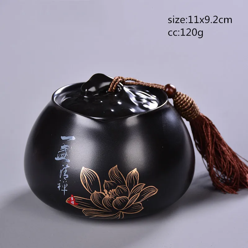 Hand-painted landscape tea cans Food storage tank chinese ceramic tea canister kung fu storage chest Candy jar coffee jar
