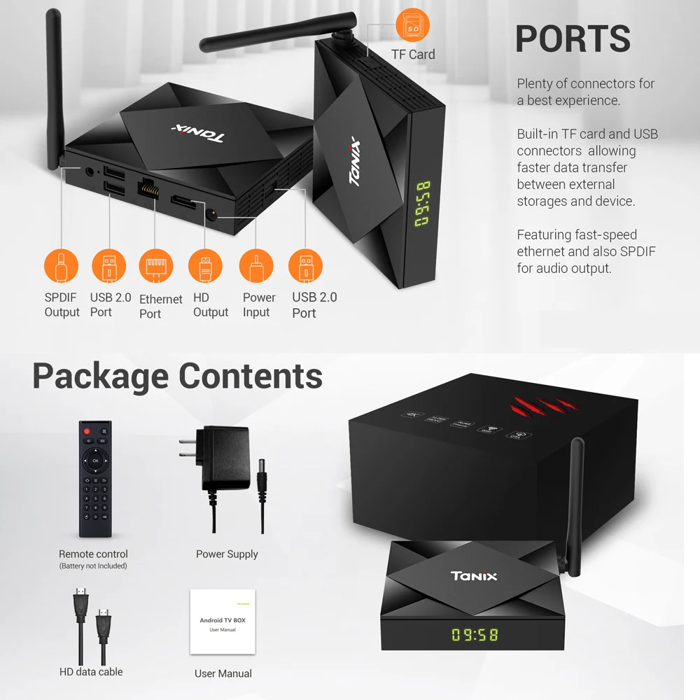 Tanix TX6S Android 10,0 ТВ приставка Allwinner H616 4 Гб 64 Гб 2,4G 5G Wifi четырехъядерный BT 4,0 Youtube HDR Google Play 6K TX6 медиаплеер