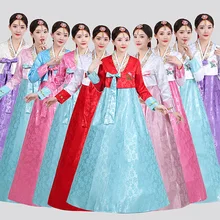 traditional korean clothing hanbok female dress for women ancient v neck printing national dance performance dress for show