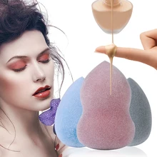 1 шт Горячая микрофибра пушистая поверхность бархатная пудра пуховка Тональная основа флокирующая губка гладкая косметическая пудра спонжи для женщин инструмент для красоты