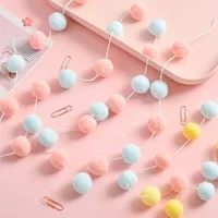 2.3m Hanging Ball Balls String Decoration Wool Felt Pompom Ball Kids Baby Girl Room Wall Decor Ornament Fur Ball Garland Party - Image 2