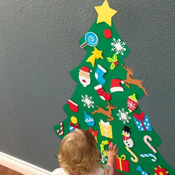 

33pcs Felt Christmas Tree DIY Set Xmas Wall Hanging Ornament Decoration for Home HUG-Deals