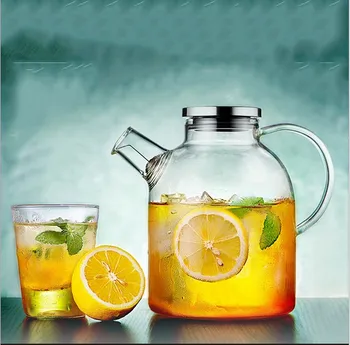 

1PC Thickening Flower Pot Large High Temperature Resistant Glass Teapot Large Capacity Glass Coffee Pot Water Bottle JM 1008