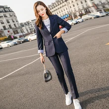 #Special Offers Professional women's suit suit pants suit High quality single-breasted striped sleeves slim fit jacket Winter women's two-piece #Special Offers Professional women's suit suit pants suit High quality single-breasted striped sleeves slim fit jacket Winter women's two-piece