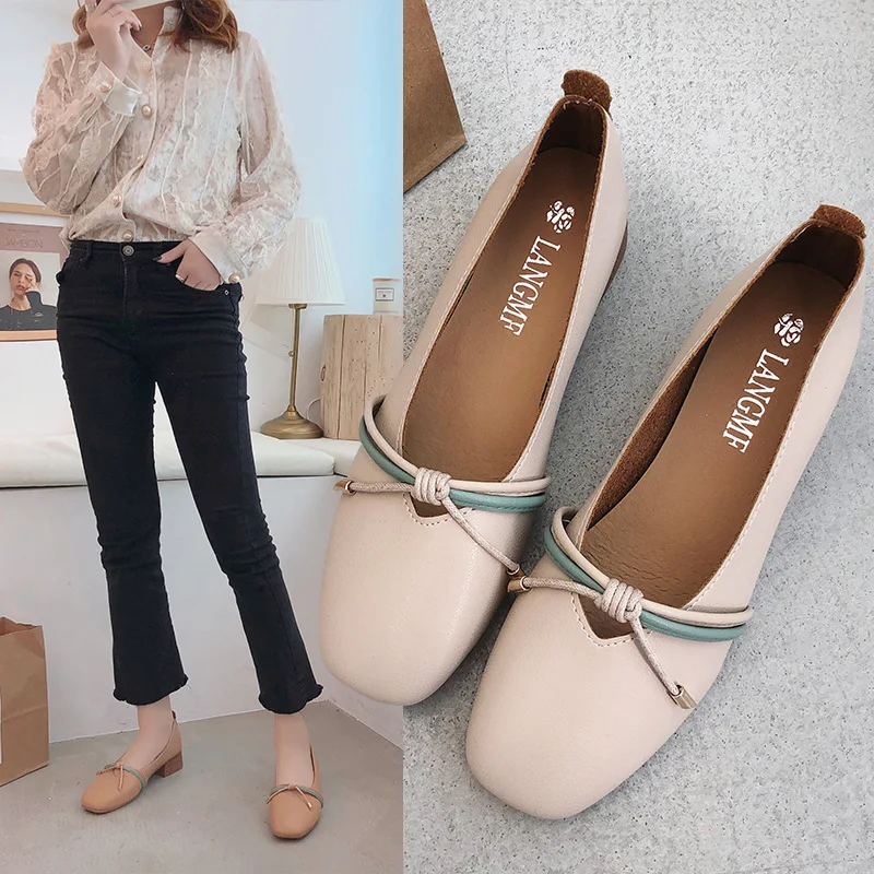 

Popular WOMEN'S Shoes Summer 2019 New Style Semi-high Heeled Chunky-Heel Retro Mary Jane WOMEN'S Shoes Bow Square Head Shoes Wom