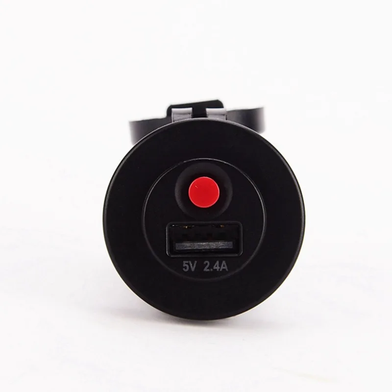 

Cross Border Hot Sales Motorcycle Car Charger USB with Switch Button 5V 2.4A Fast Charge
