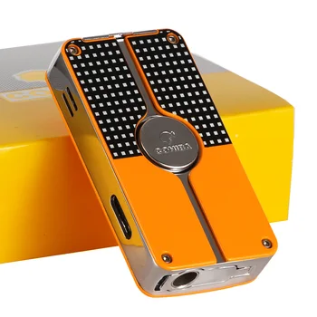 

COHIBA Funny Torch Lighter Gas Metal Portable 3 Jet Flame Cigarette Cigar Lighter With Cigar Punch Cutter