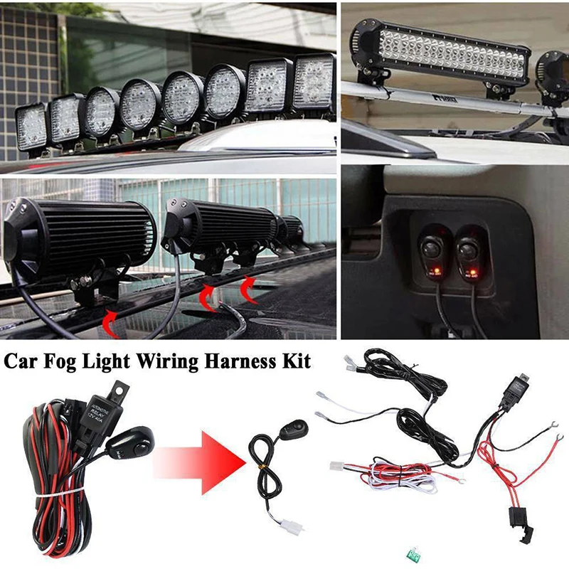 Wiring Harness Kit 1/2 шт светодиодный светильник, автомобильный рабочий светильник, комбинированный " 12 В 24 в 60 Вт, Авто Вождение, внедорожный светильник, Точечный светильник для лодки, трактора, грузовика 4x4, внедорожника, ATV - Цвет: Wiring Harness Kit