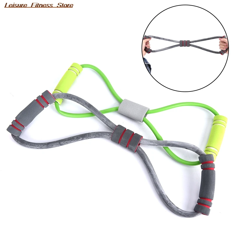 New Gym 8 Word Elastic Band Chest Developer Rubber LOOP Latex Resistance Bands Fitness Equipment Stretch Yoga Training Crossfit