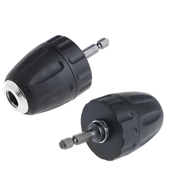 

^ 0.8-10mm Keyless Drill Chuck Converter 3/8 24UNF+1/4 Hex Shank Adaptor 85mm