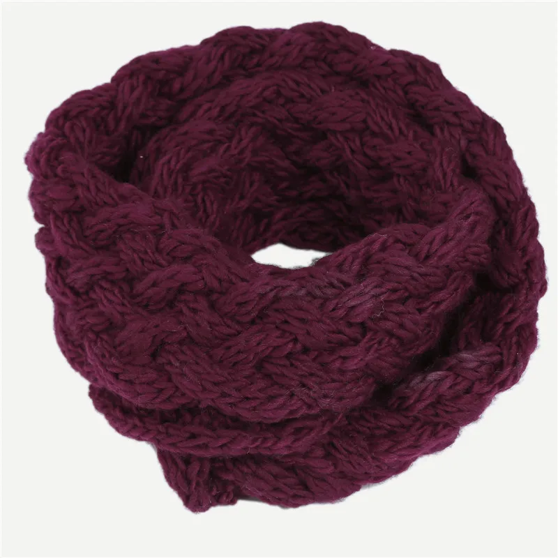 Осень-зима, вязаный шарф для женщин, повседневный теплый плотный шарф большого размера, 6 цветов